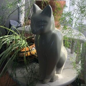 MID CENTURY MADE IN USA HARRIS POTTERIES CHICAGO LARGE SIAMESE CAT STATUE